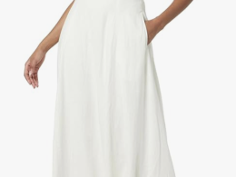 The Drop Women's Carlota Strapless Linen Maxi Dress